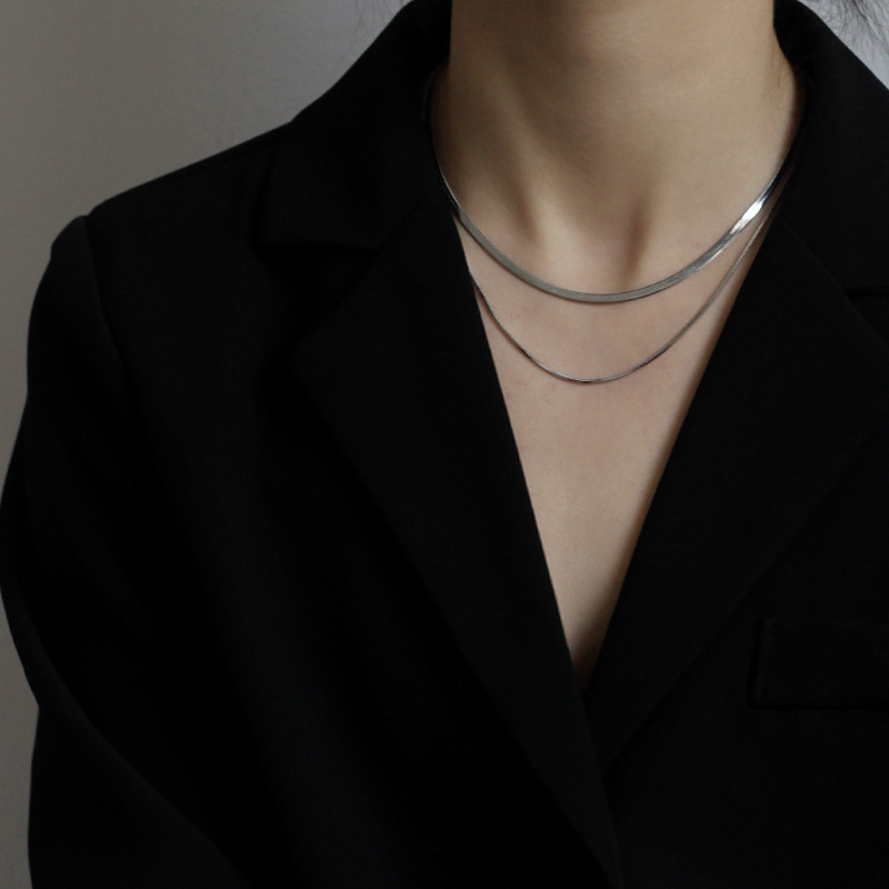 Nakit od titan čelika, lanac zmijskog kostiju, U-oblik geometrijski dizajn, unisex, elektroplatiranje