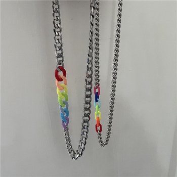 Colier – oțel de titan, placare electroplatină, lanț încrucișat, design în formă de U, brand Sen