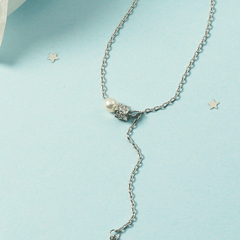 Colier geometric din cupru cu zirconiu, țesut, lanț încrucișat și pandantiv din cupru