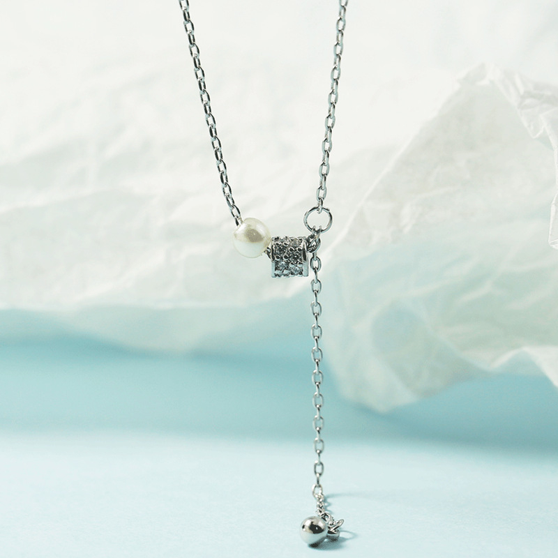 Colier geometric din cupru cu zirconiu, țesut, lanț încrucișat și pandantiv din cupru