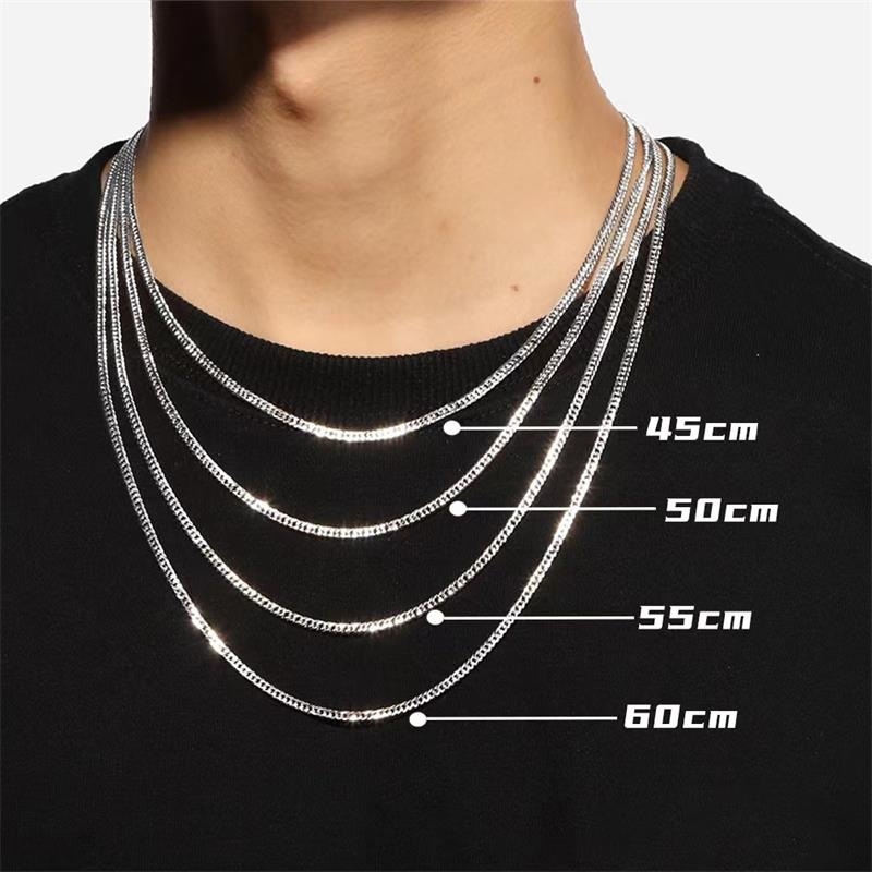 S925 srebrni kubanski lanac s bočnim lancem, hip-hop minimalistički stil, lanac za ključnu kost, unisex