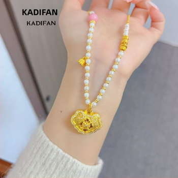 Nakit Wish-Lock sa dijamantima za žene, dizajn bambus zvončića orhideja, legura • Cattivani • Novi kineski stil • Proljeće 2024