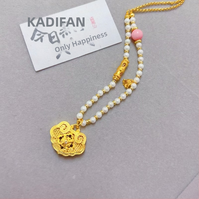 Nakit Wish-Lock sa dijamantima za žene, dizajn bambus zvončića orhideja, legura • Cattivani • Novi kineski stil • Proljeće 2024