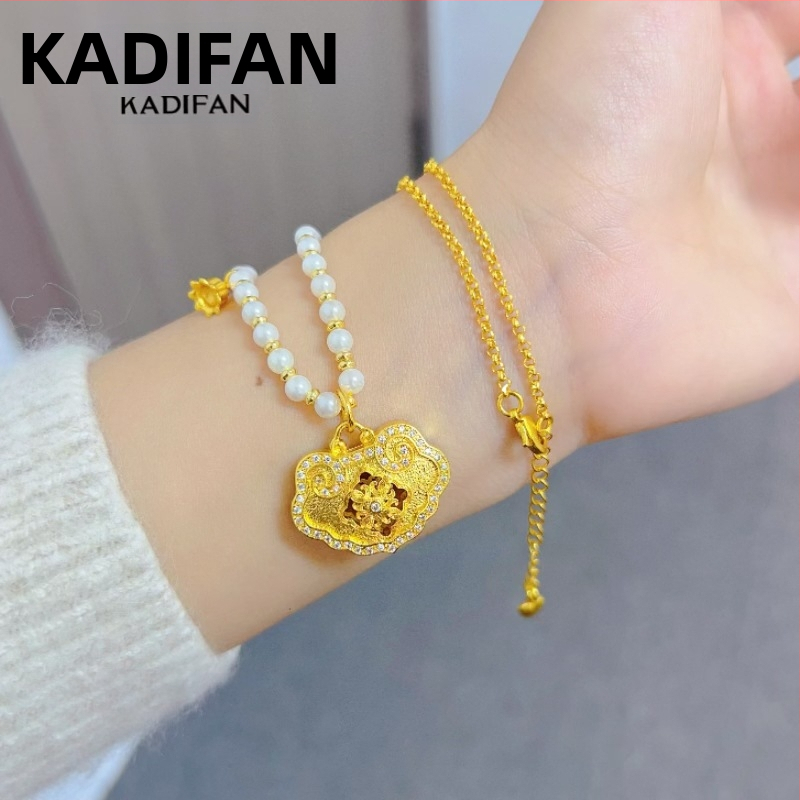 Nakit Wish-Lock sa dijamantima za žene, dizajn bambus zvončića orhideja, legura • Cattivani • Novi kineski stil • Proljeće 2024