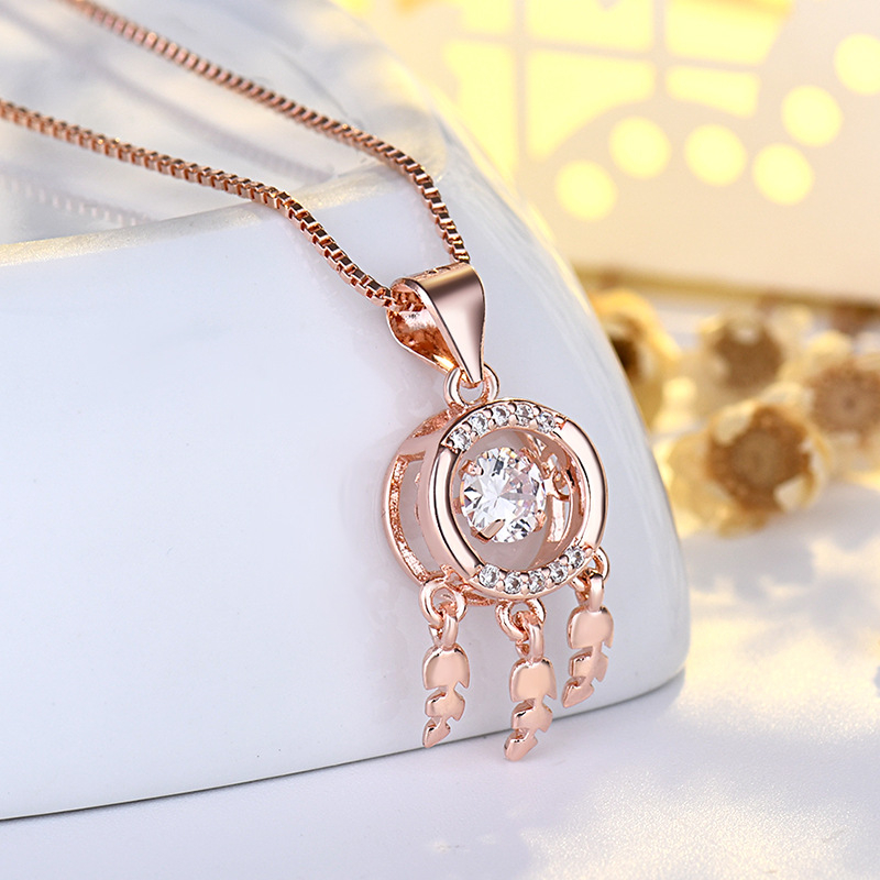 Bakreni privjesak na lančić s mašnicom i kapljastim oblikom, Qiao Lanxuan, proljeće 2023, uredski stil mode