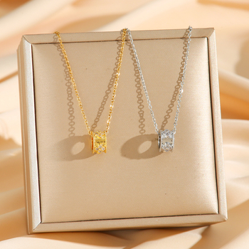 Privjesak kaleidoskop od titan čelika, elektroplatirano, geometrijski dizajn, O-lanac, za žene