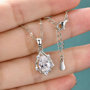 Geometrijska zirkon ogrlica s bakrenom podlogom, elektroplatinirani O-lanac, privjesak od srebra 925, težina 3,78 g