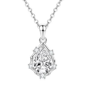 Geometrijska zirkon ogrlica s bakrenom podlogom, elektroplatinirani O-lanac, privjesak od srebra 925, težina 3,78 g