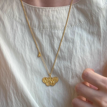 Ogrlica od bakra s geometrijskim privjeskom od mosadze, elektroplatirano, običan lanac