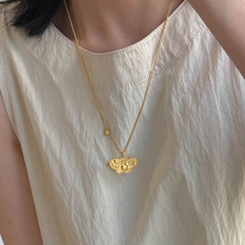 Ogrlica od bakra s geometrijskim privjeskom od mosadze, elektroplatirano, običan lanac