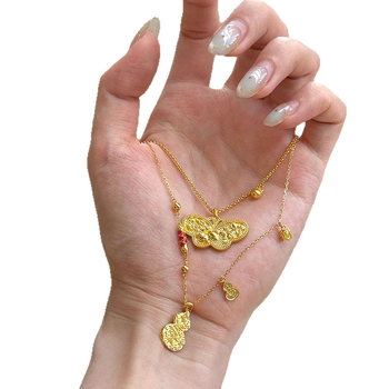 Ogrlica od bakra s geometrijskim privjeskom od mosadze, elektroplatirano, običan lanac