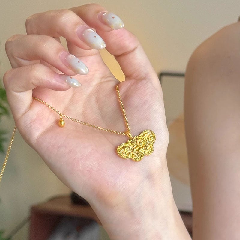 Ogrlica od bakra s geometrijskim privjeskom od mosadze, elektroplatirano, običan lanac