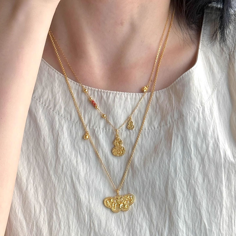 Ogrlica od bakra s geometrijskim privjeskom od mosadze, elektroplatirano, običan lanac