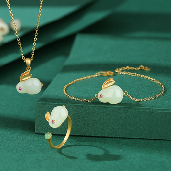 Ženski bakreni ogrlica; privjesak od umjetnog kristala; lanac s križem; oblik zodijaka - zec; izlazi jeseni 2022.