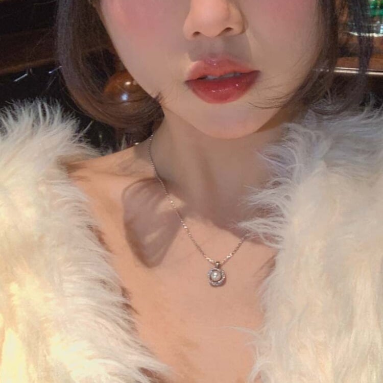 Ogrlica od titan čelika, geometrijski privjesak sa smjesom kamenja, višeslojni lanac, obim 41–50 cm