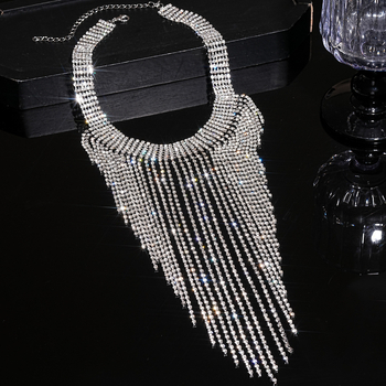 Ogrlica s dijamantnim resom, palatskog stila, bakreni lanac za ključnu kost i bakreni privjesak