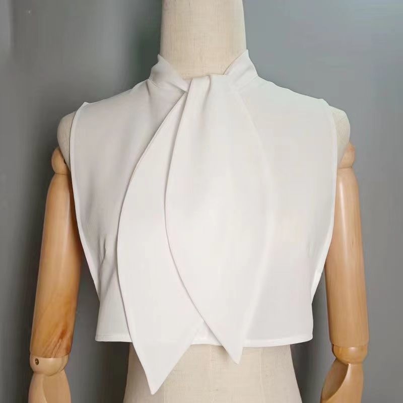 Colier fals în formă de frunză, fundiță cu urechi de iepure, stil coreean, guler interior decorativ pentru copil, poliester