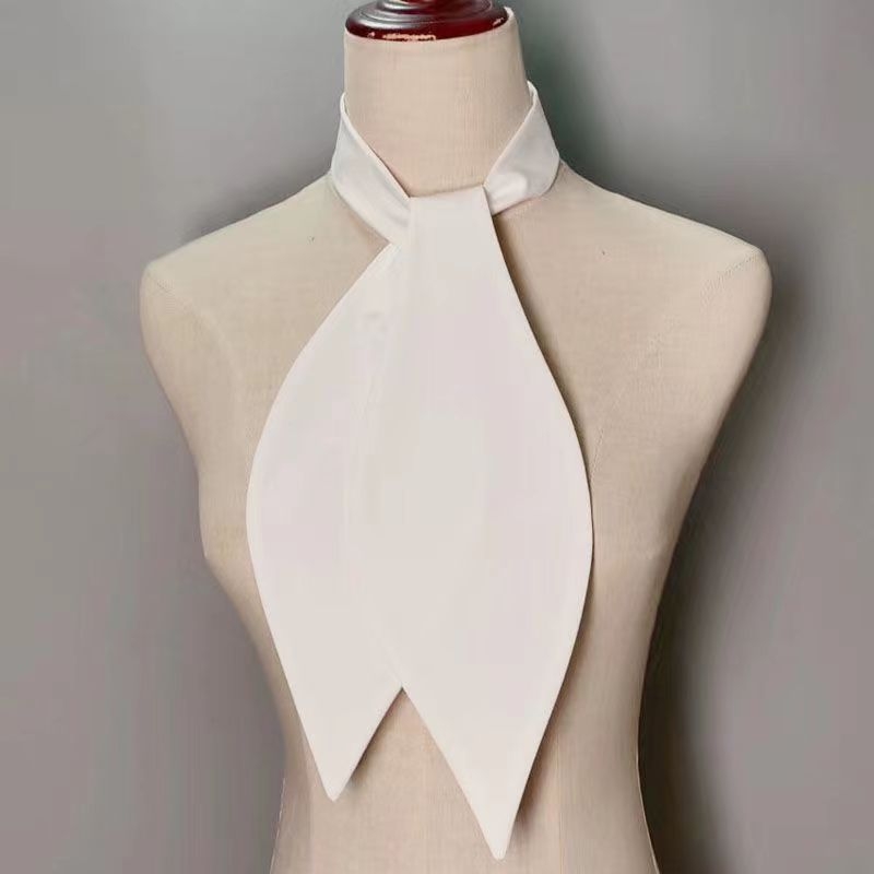 Colier fals în formă de frunză, fundiță cu urechi de iepure, stil coreean, guler interior decorativ pentru copil, poliester