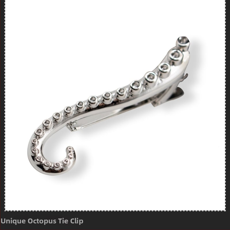 Spona za kravatu s motivom hobotnice, za muškarce, bakar, sjajna površina, minimalistički uzorak, prilagodljiv dizajn, pogodna za vjenčanje i poslovno odijevanje