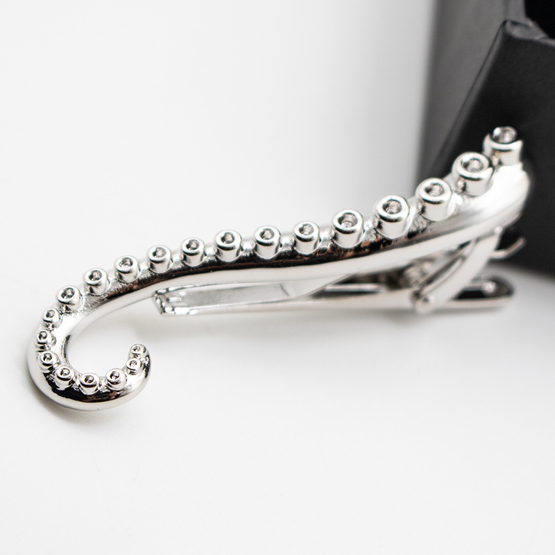 Spona za kravatu s motivom hobotnice, za muškarce, bakar, sjajna površina, minimalistički uzorak, prilagodljiv dizajn, pogodna za vjenčanje i poslovno odijevanje