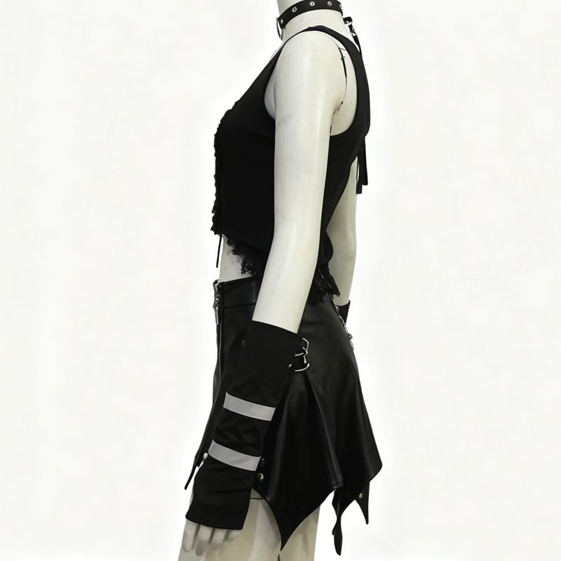 Rukavne navlake s polu-prstima rukavicama, Harajuku mračni stil, unisex, za ples, poliester >96%, proljeće 2025