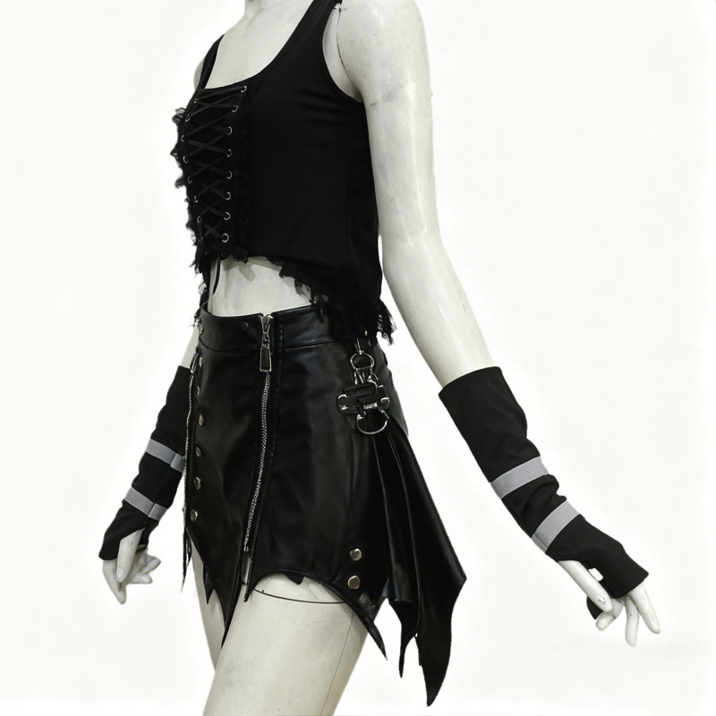 Rukavne navlake s polu-prstima rukavicama, Harajuku mračni stil, unisex, za ples, poliester >96%, proljeće 2025