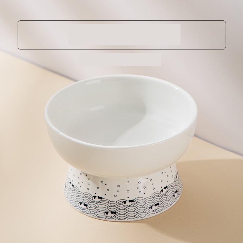 Japán stílusú kerámia macskatál, dupla tál, etetőtál, kutyatál, macska itatótál, nyakcsigolyákat véd, macska ivóvíz, háziállat-kellékek