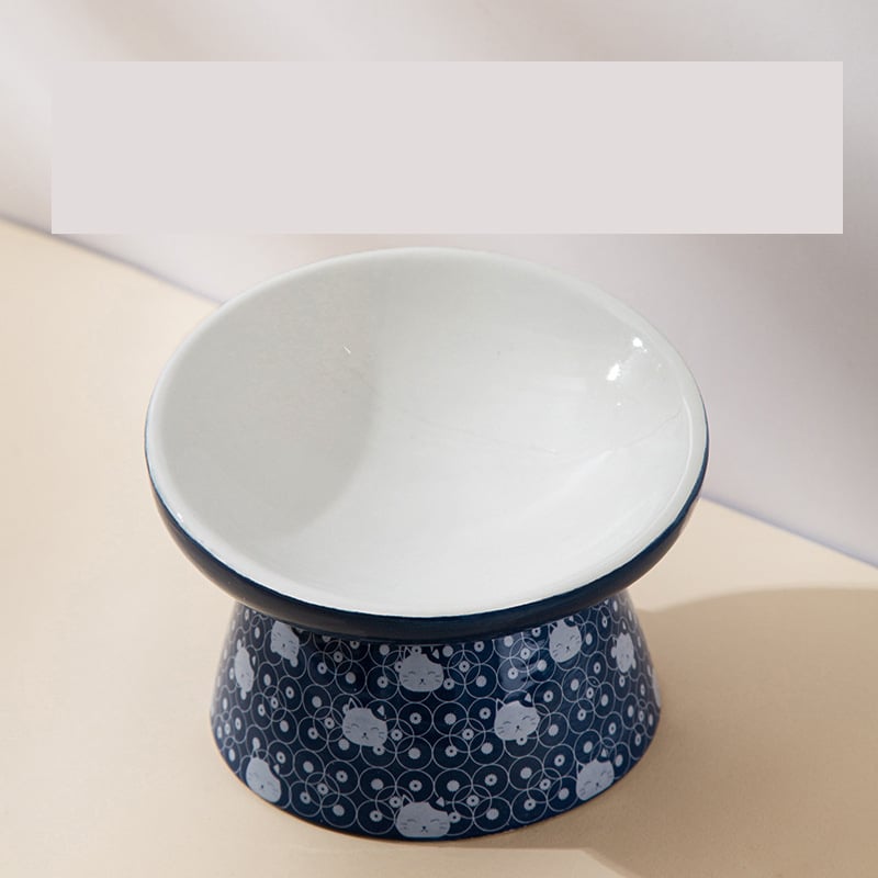 Japán stílusú kerámia macskatál, dupla tál, etetőtál, kutyatál, macska itatótál, nyakcsigolyákat véd, macska ivóvíz, háziállat-kellékek