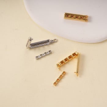 DIY bakreni nakit s premazom 18K zlatom, cirkon, odvojiva četveroredna kopča za bisernu ogrlicu