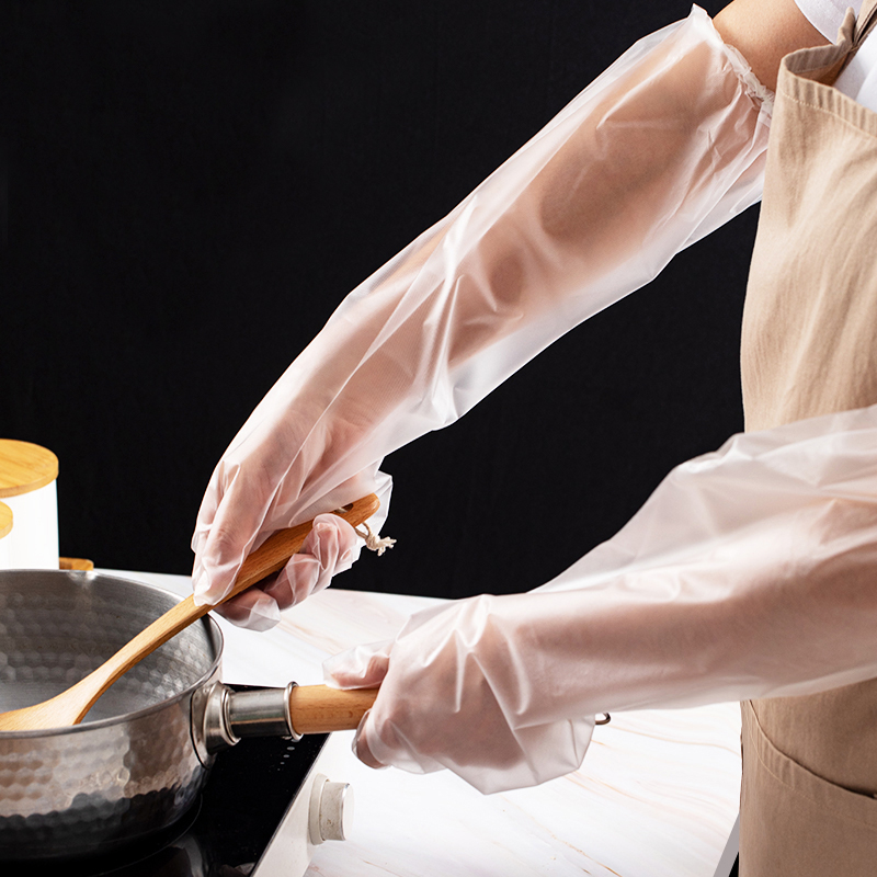 Γάντια CPE για πλύσιμο πιάτων και οικιακές δουλειές, υλικό: CPE; πάχος: κανονικό; συσκευασία: 100 τεμάχια