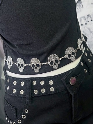 Metalni lanac za bokove za žene, Halloween dizajn (Materijal: Metal; Kopča: Legura; Zatvarač: kuka; Širina: 2-4 cm)
