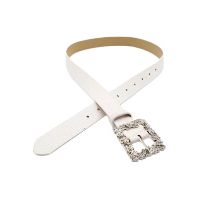 Ženski kaiš za struk s kristalima – kopča od legure, zatvaranje iglom, debeli pojas (>4 cm), minimalistički, casual stil
