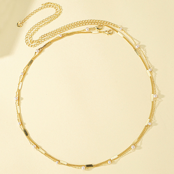 Waist chain od legure s dvostrukim krugom, za žene, Fashion OL stil, duljina 110 cm, mogućnost prilagodbe