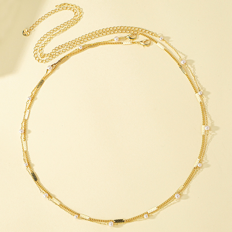 Waist chain od legure s dvostrukim krugom, za žene, Fashion OL stil, duljina 110 cm, mogućnost prilagodbe
