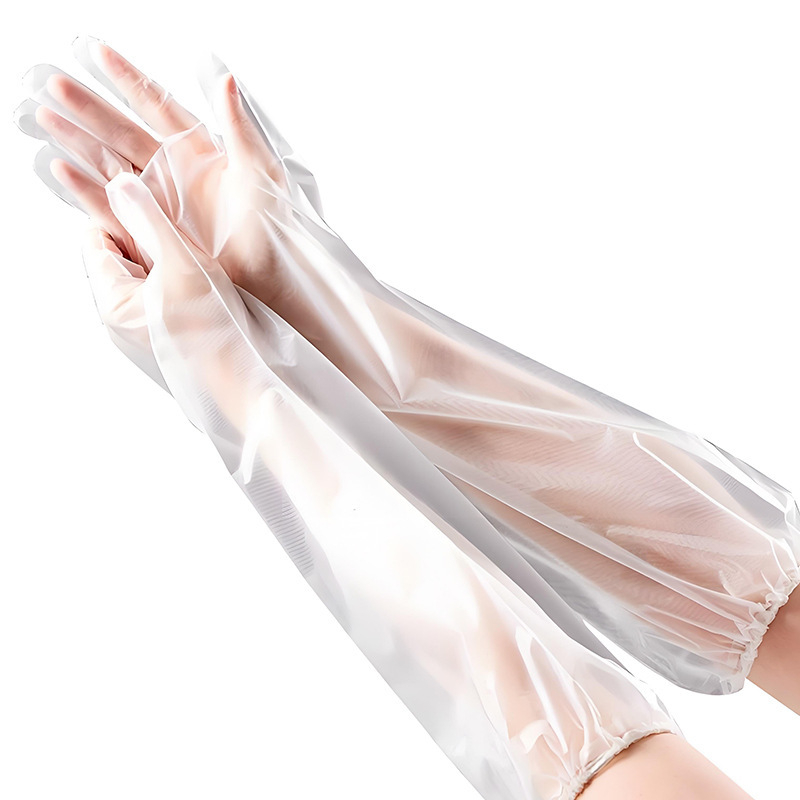 Μακριά γάντια CPE — αδιάβροχα, αντιολισθητικά και ανθεκτικά στη φθορά για κουζίνα, πλύσιμο πιάτων και πλύσιμο ρούχων