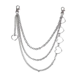 Lanț de talie multistrat din metal cu pandantiv inimă piersică pentru femei — aliaj de zinc, stil zână, curea cu un singur inel