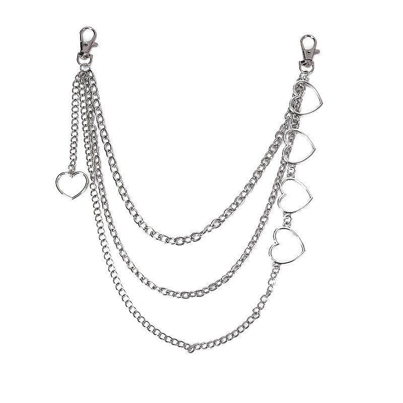 Lanț de talie multistrat din metal cu pandantiv inimă piersică pentru femei — aliaj de zinc, stil zână, curea cu un singur inel