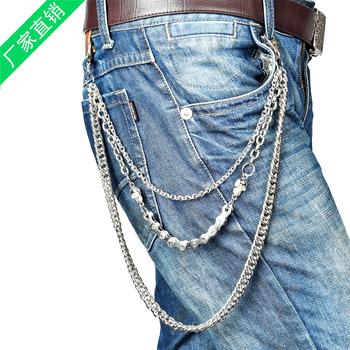 Muški metalni lanac za hlače s željeznom kopčom, ručno zatvaranje, elektroplating završna obrada, jednostavan stil