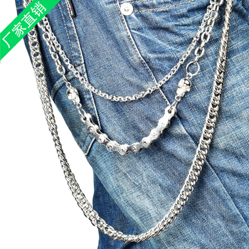 Muški metalni lanac za hlače s željeznom kopčom, ručno zatvaranje, elektroplating završna obrada, jednostavan stil