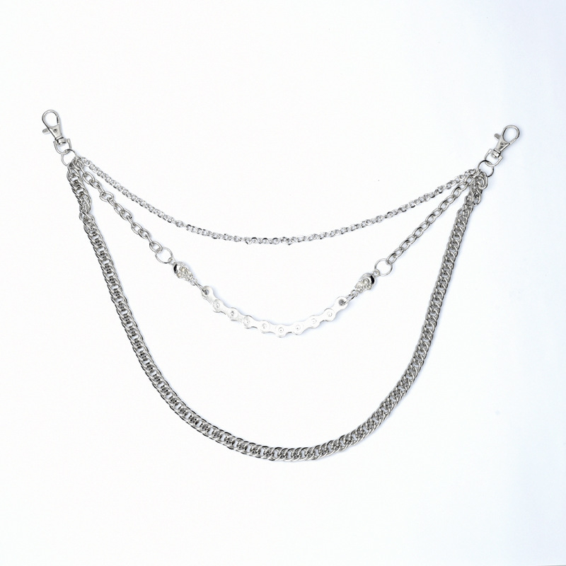 Muški metalni lanac za hlače s željeznom kopčom, ručno zatvaranje, elektroplating završna obrada, jednostavan stil