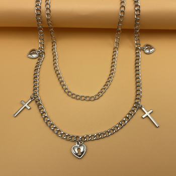 Lanț talie, metal, stil All-Match, cu cercuri multiple, lungime sub 60 cm