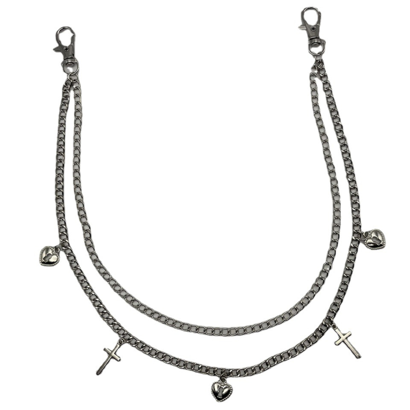 Lanț talie, metal, stil All-Match, cu cercuri multiple, lungime sub 60 cm