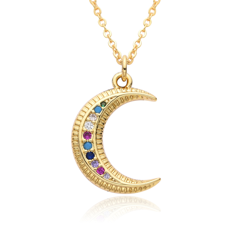 Bakreno nakit s mikro-inlayem, O-lanac, višeslojni, geometrijski dizajn