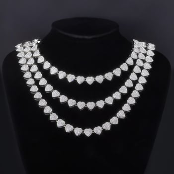 Ogrlica s dizajnom srca, hip-hop stil, cinkova legura, Xuandi.