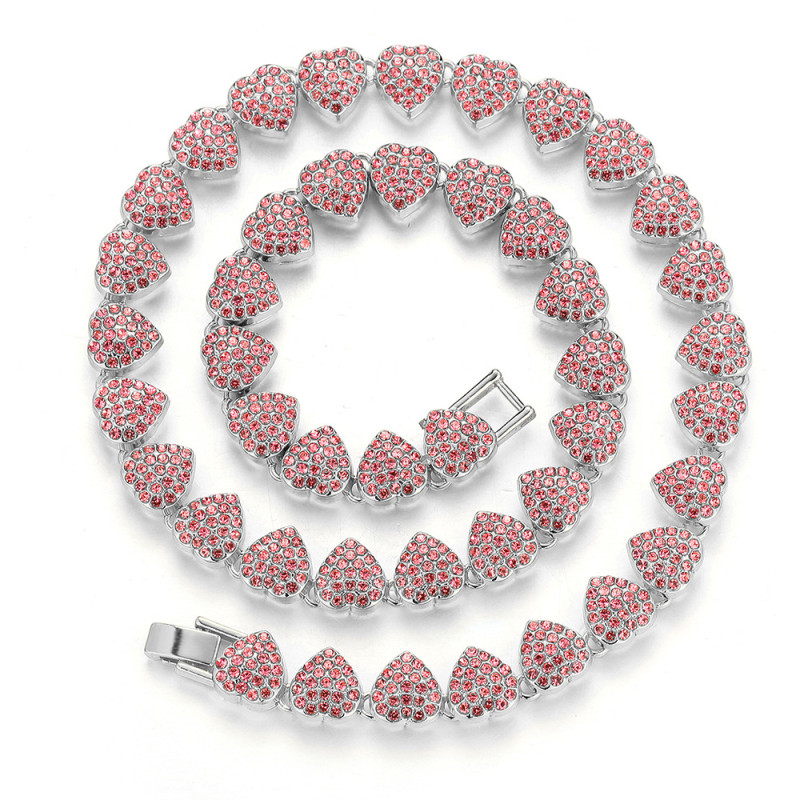 Ogrlica s dizajnom srca, hip-hop stil, cinkova legura, Xuandi.