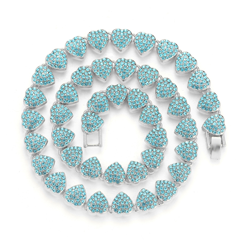 Ogrlica s dizajnom srca, hip-hop stil, cinkova legura, Xuandi.