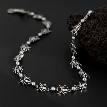 Lanț talie metalic cu motif păianjen, stil hip-hop întunecat, unisex, lungime sub 60 cm