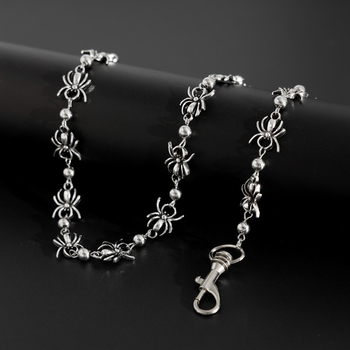 Lanț talie metalic cu motif păianjen, stil hip-hop întunecat, unisex, lungime sub 60 cm