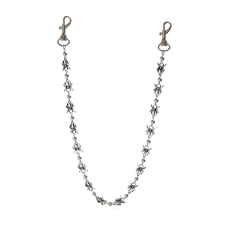 Lanț talie metalic cu motif păianjen, stil hip-hop întunecat, unisex, lungime sub 60 cm