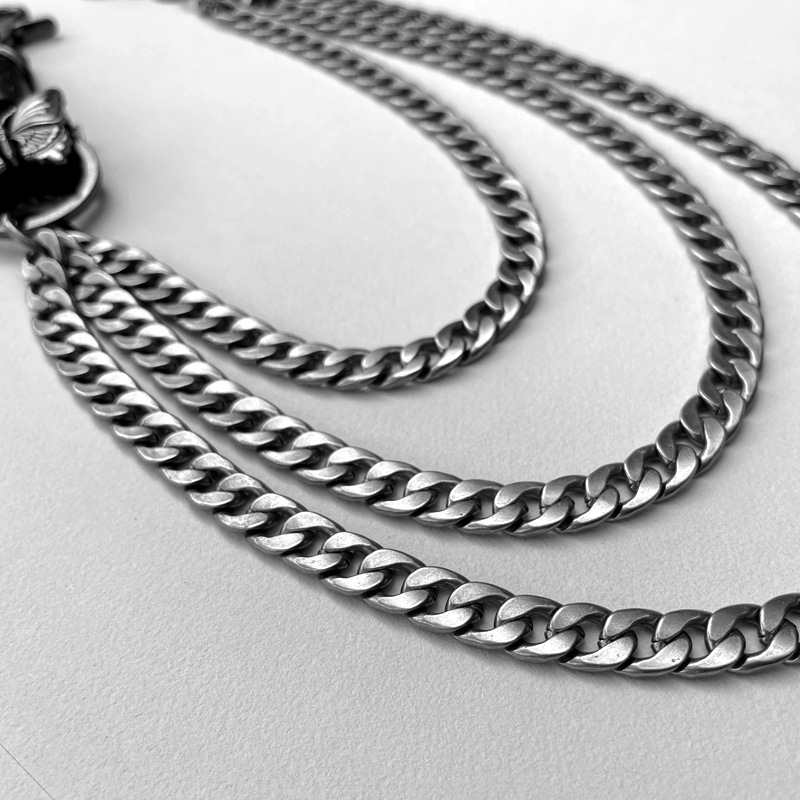 Pojas lanac – metal i koža, hip-hop stil, višekružna, unisex za mlade